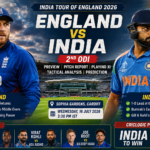 England vs India 2nd ODI preview at Sophia Gardens, Cardiff featuring pitch report, weather analysis, key player battles and CricLogic match prediction.